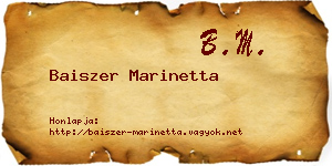 Baiszer Marinetta névjegykártya